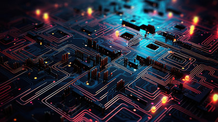 vibrant circuit technology backgroundの素材