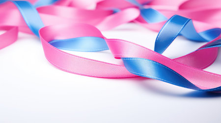 rights pink and blue ribbonの素材