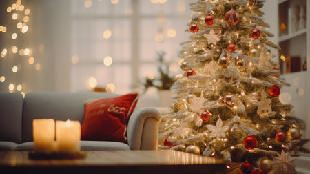 lights blurred holiday backgrounds interiorの素材