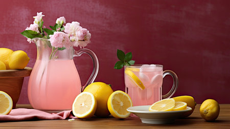 wooden pink lemonade isolatedの素材