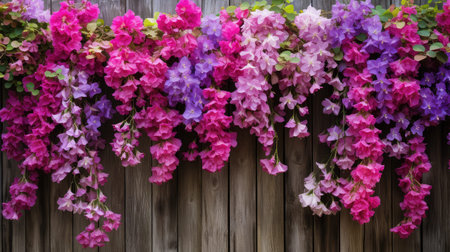 vine pink and purple flowersの素材