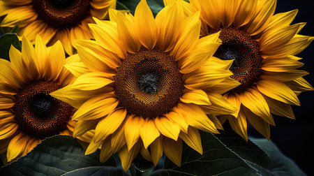 close sun flowersの素材