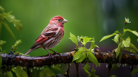 bird purple finchの素材