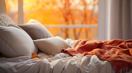 cozy blurred fall interiorの素材