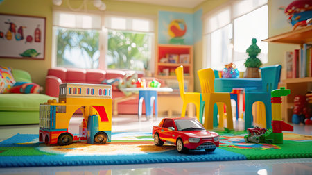 playful blurred colorful interiorの素材