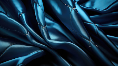 silk blue diamond patternの素材