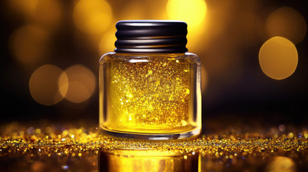 polish yellow glitterの素材