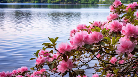 serene pink flower borderの素材