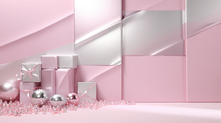 elegant pink and silver backgroundの素材