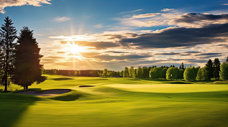 green bright sun golf courseの素材