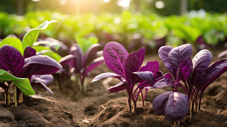 growing purple sweet potatoの素材