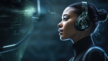 headmicrophone technology voiceの素材