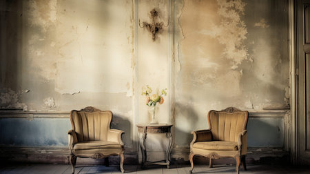 room blurred old mansion interiorの素材