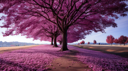 trees purple autumnの素材