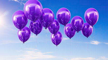 balloons purple hexagonの素材