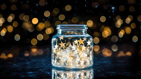 jar transparent sparkle starsの素材