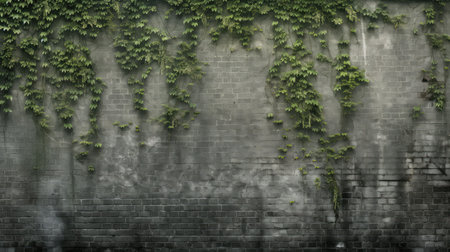 leaves gray brick wallの素材