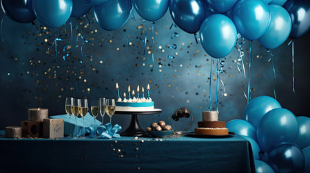 party banner blueの素材