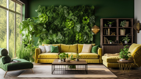 wall green interior designの素材