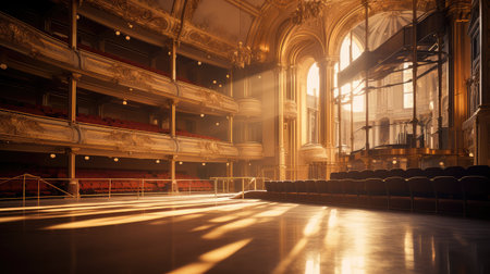 photograph blurred opera house interiorの素材