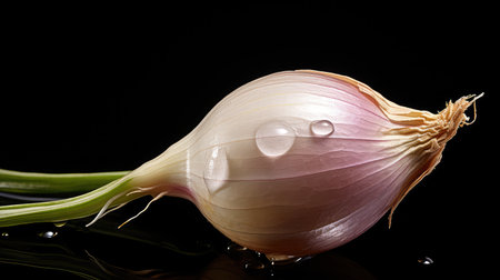 up leaf onion isolatedの素材