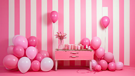 playful pink background stripesの素材