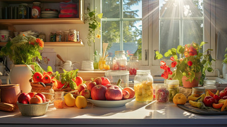 windows blurred sunny home interiorの素材