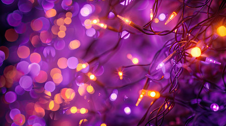 details purple holiday lights backgroundの素材