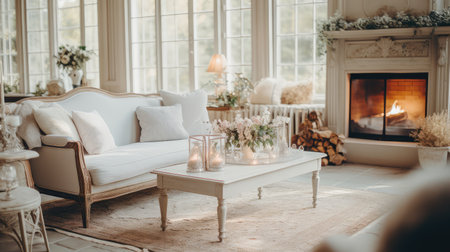 nostalgic blurred vintage home interiorの素材