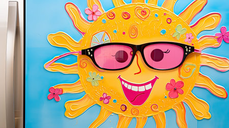 child sun with sunglassesの素材