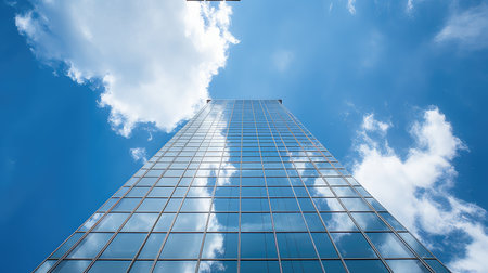 photograph blue sky clouds verticalの素材