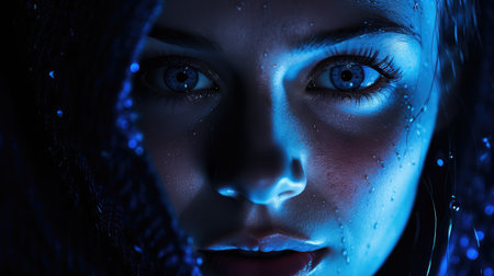 face blue light overlayの素材