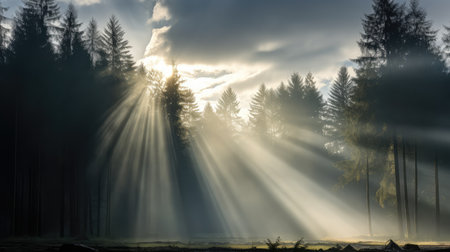 glow light coming through cloudsの素材