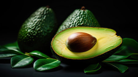 smooth half avocado backgroundの素材