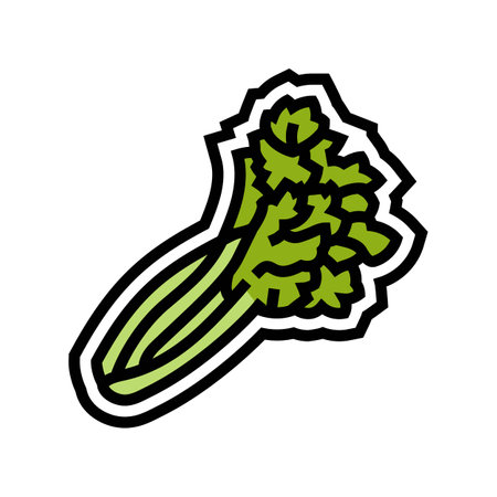 celery allergen free product food color icon vector illustrationのイラスト素材
