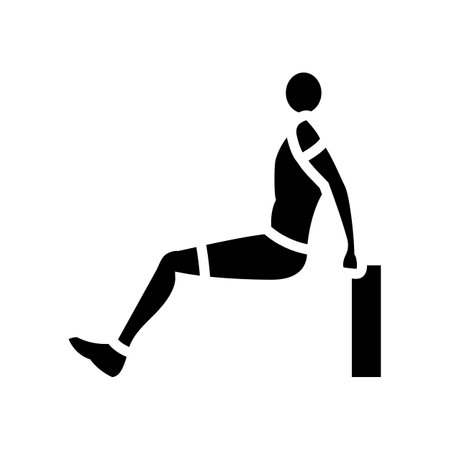 tricep dips arm fitness exercise glyph icon vector illustrationのイラスト素材