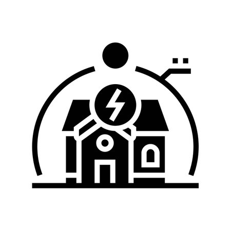 energy modeling audit glyph icon vector illustrationのイラスト素材