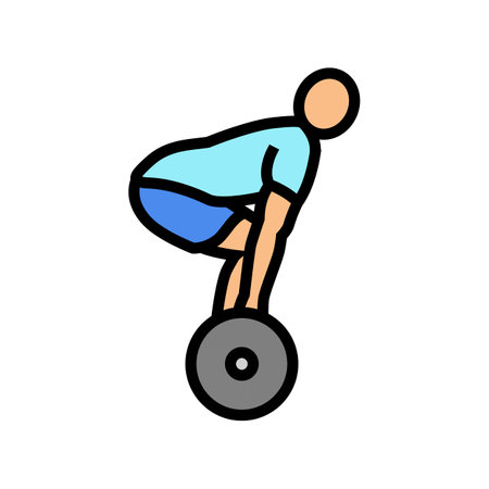 deadlifts fitness exercise leg color icon vector illustrationのイラスト素材