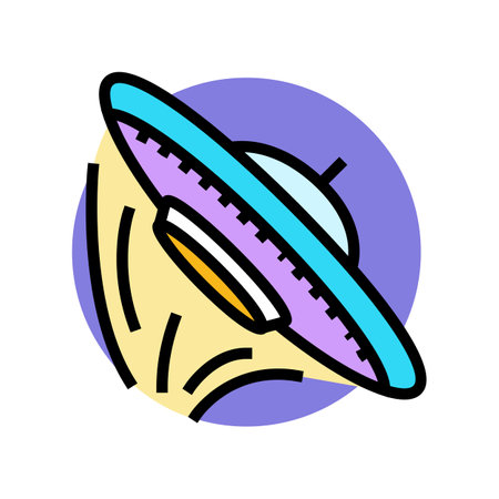 ufo unsolved mystery color icon vector illustrationのイラスト素材