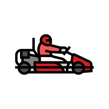 ice karting winter sport color icon vector illustrationのイラスト素材