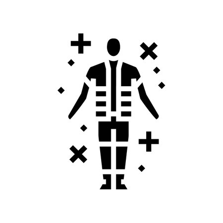 rave man retro glyph icon vector illustrationのイラスト素材