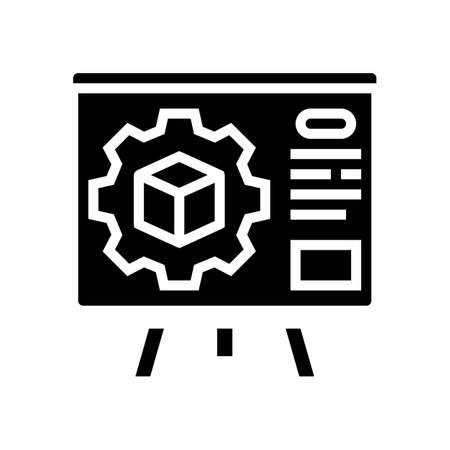 product training technical sales engineer glyph icon vector illustrationのイラスト素材