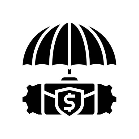 insurtech modern business glyph icon vector illustrationのイラスト素材