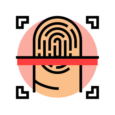 fingerprint scan color icon vector illustrationのイラスト素材