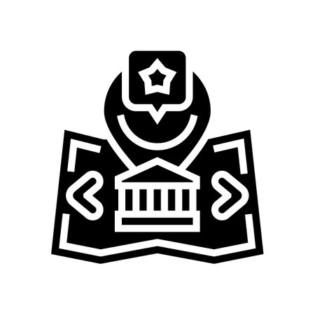 venue selection agency glyph icon vector illustrationのイラスト素材