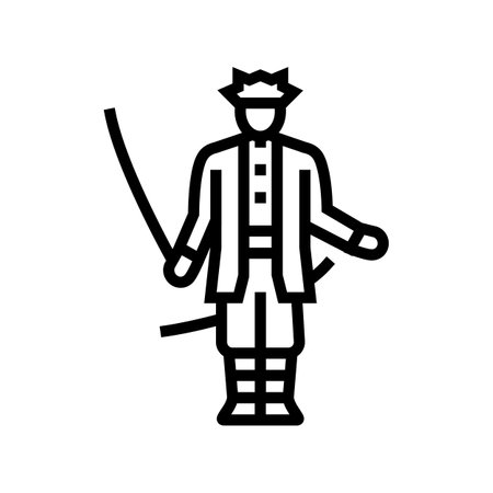 anime cosplay male line icon vector illustrationのイラスト素材