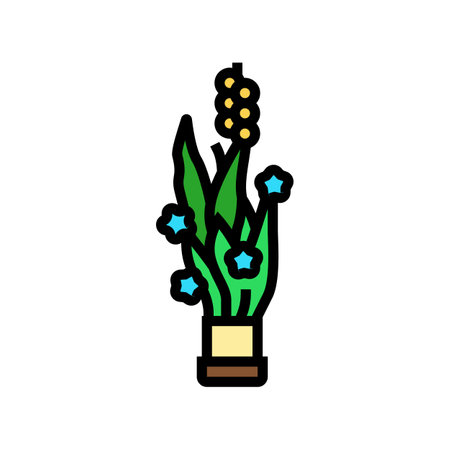vertical flower arrangement color icon vector illustrationのイラスト素材