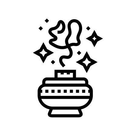 incense or aromatherapy acupuncture line icon vector illustrationのイラスト素材