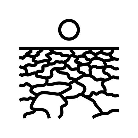 drought weather natural phenomena line icon vector illustrationのイラスト素材