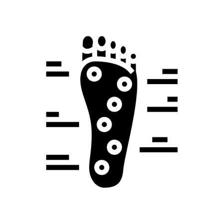 foot points acupuncture glyph icon vector illustrationのイラスト素材